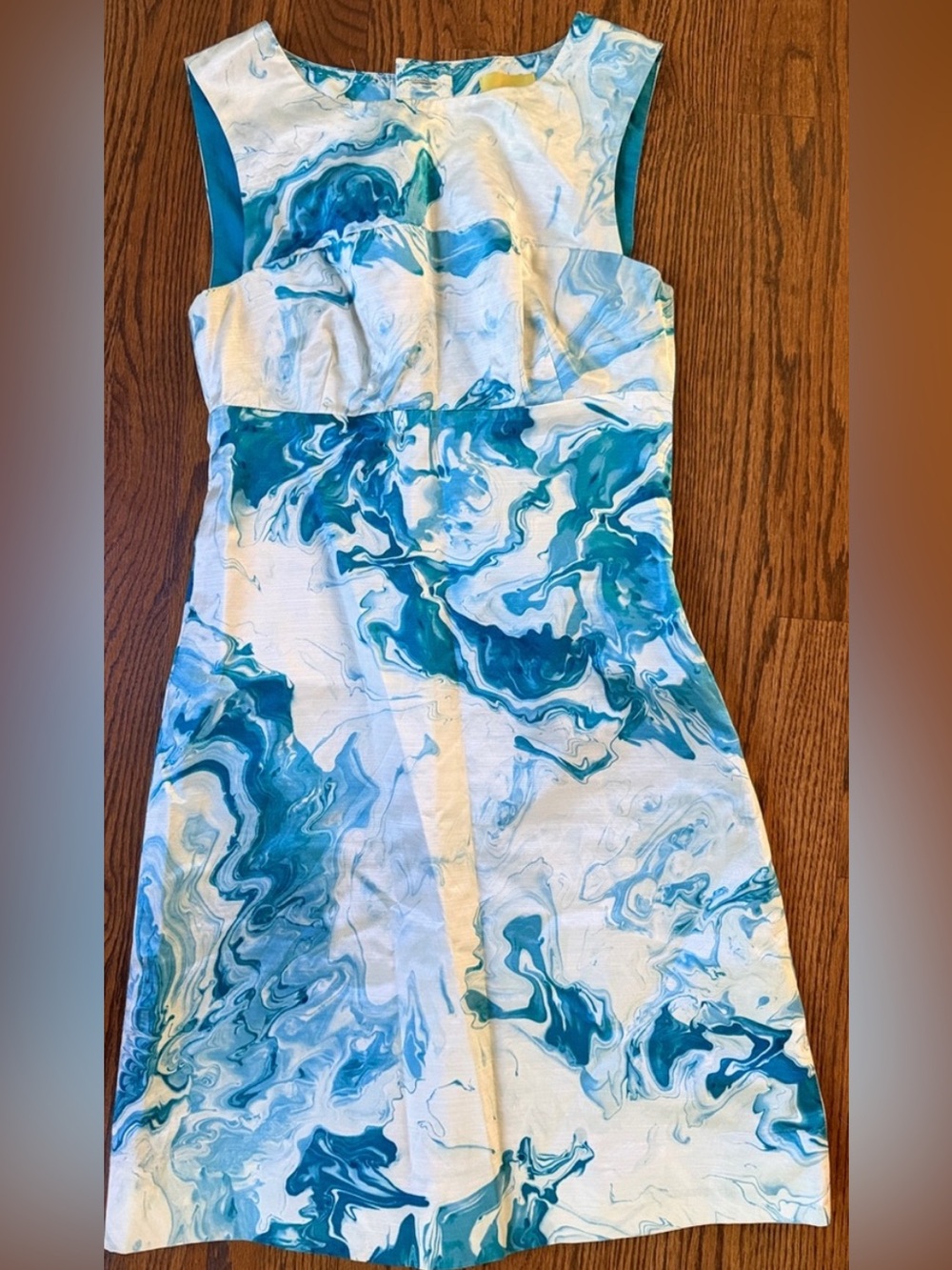 Maeve Anthropologie Blue Marble Print Sleeveless Womens Dress
